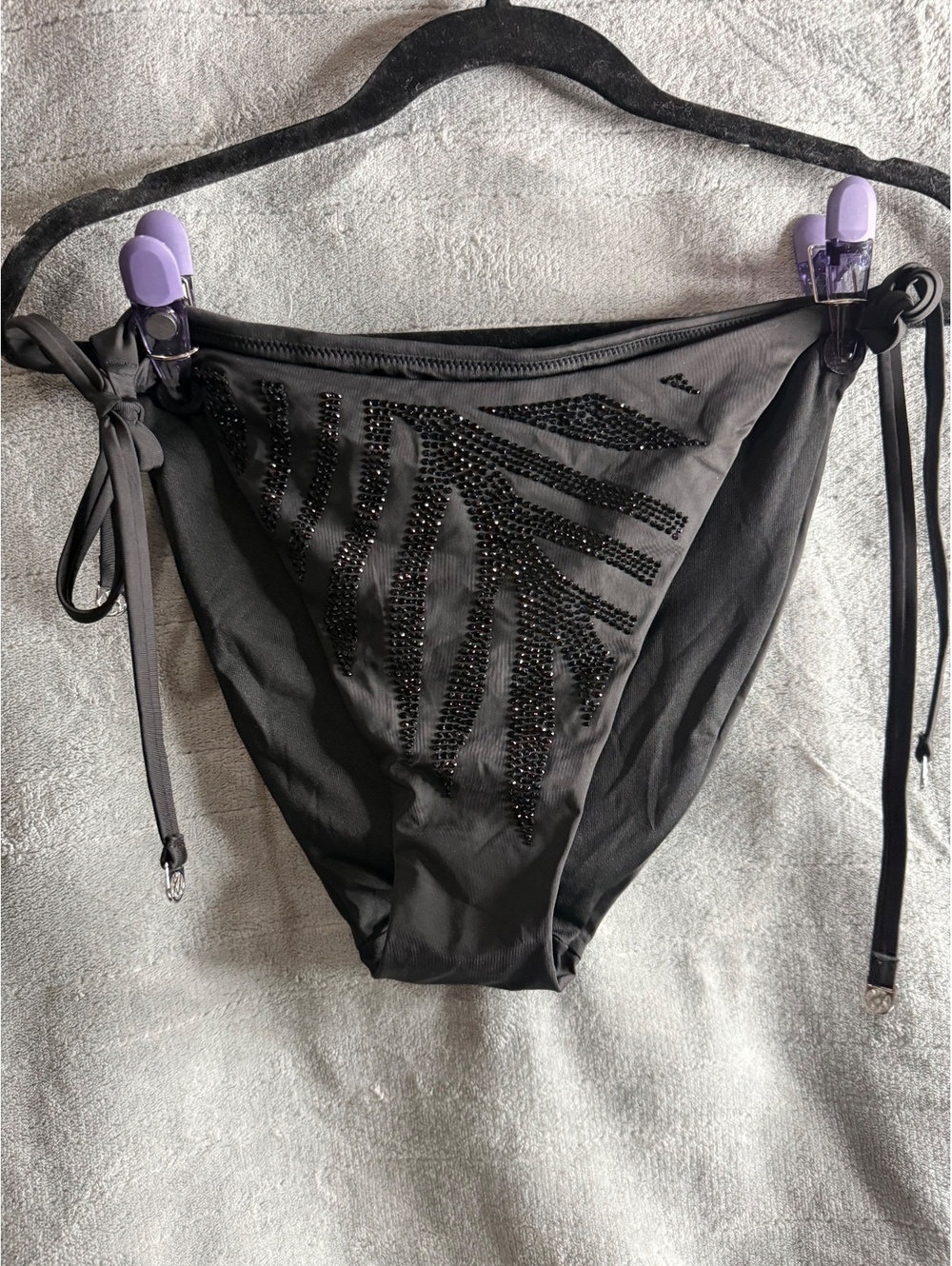 Victoria’s Secret Palm Shine Crystal Side Tie Cheeky Bikini Bottom XXL NWOT